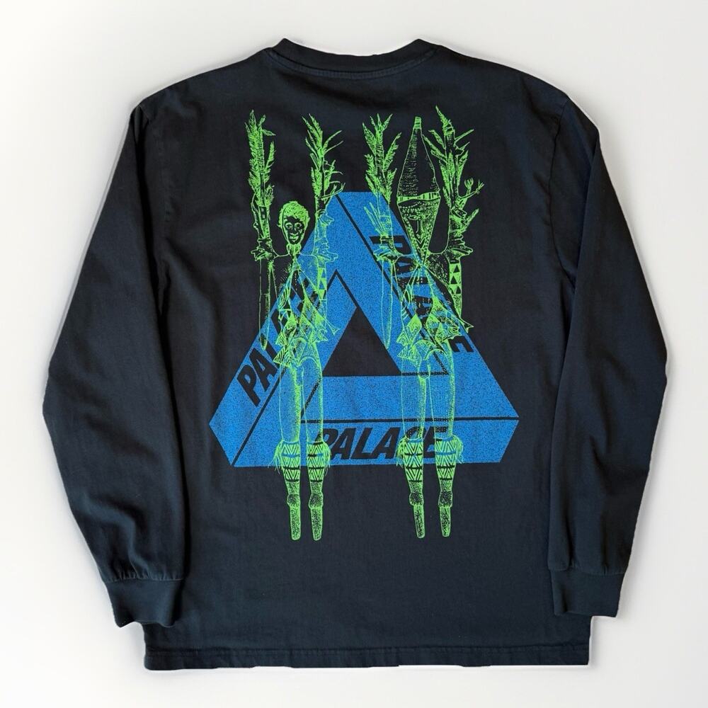 Palace Pair Of Hippys Shirt L Black Cotton Long Sleeve Skateboards Streetwear